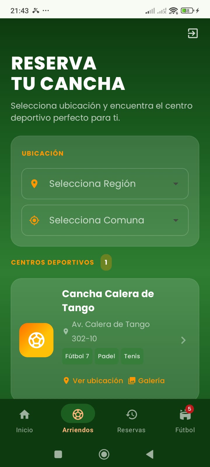 Reserva Inicio